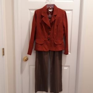 Rust colored peplum jacket Pantsuit